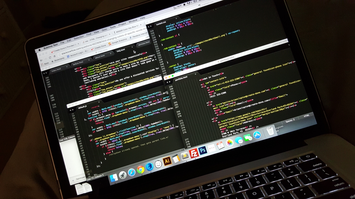 Initial coding and updating websites is done with Sublime Text Editor.